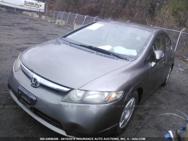 JHMFA36246S012682 - 2006 HONDA CIVIC HYBRID BROWN photo 2