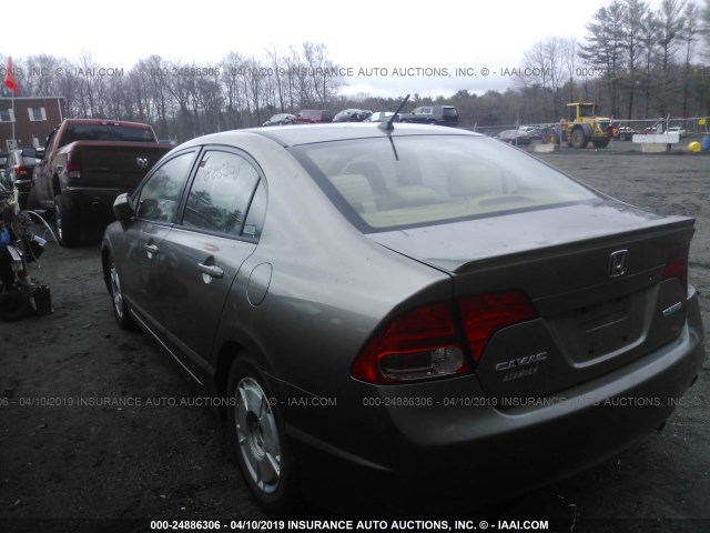 JHMFA36246S012682 - 2006 HONDA CIVIC HYBRID BROWN photo 3