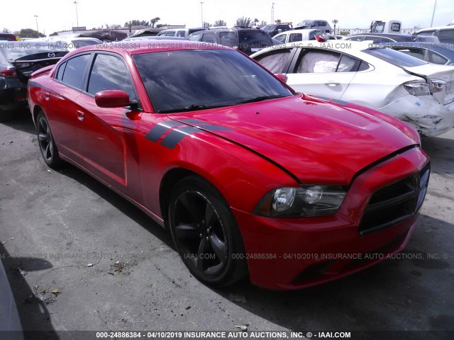 2C3CDXHG5EH334253 - 2014 DODGE CHARGER SXT RED photo 1