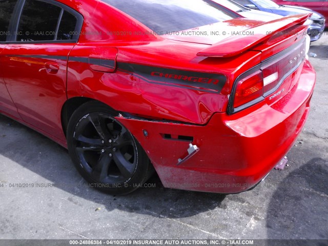 2C3CDXHG5EH334253 - 2014 DODGE CHARGER SXT RED photo 6