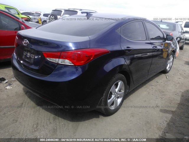 5NPDH4AE2DH431847 - 2013 HYUNDAI ELANTRA GLS/LIMITED BLUE photo 4