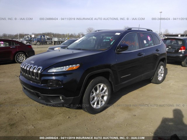 1C4PJMCB7GW118716 - 2016 JEEP CHEROKEE LATITUDE BLUE photo 2