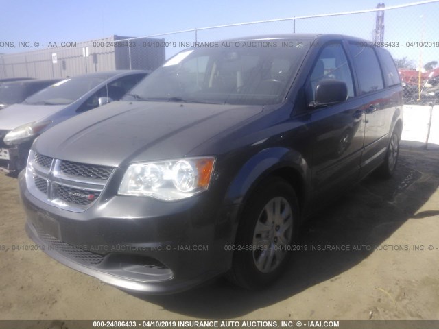 2C4RDGBGXGR311644 - 2016 DODGE GRAND CARAVAN SE GRAY photo 2