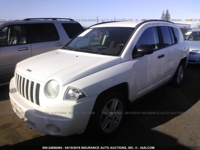 1J8FT47W48D785493 - 2008 JEEP COMPASS SPORT WHITE photo 2