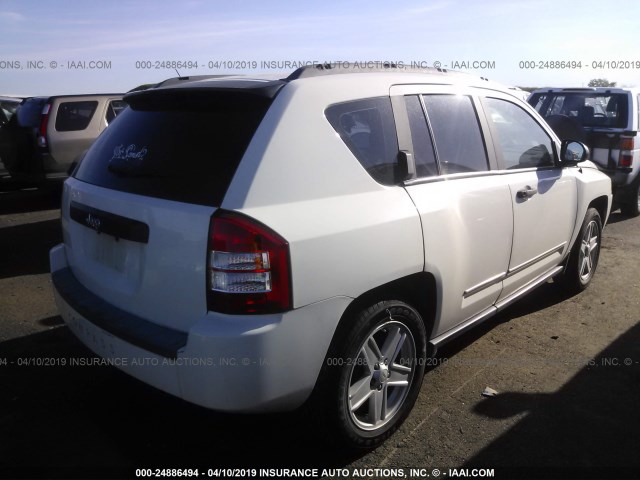 1J8FT47W48D785493 - 2008 JEEP COMPASS SPORT WHITE photo 4