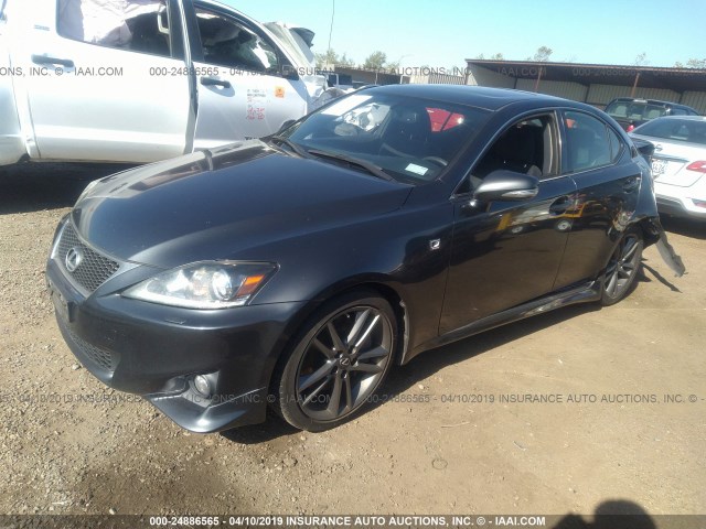 JTHBE5C21B5026423 - 2011 LEXUS IS 350 GRAY photo 2