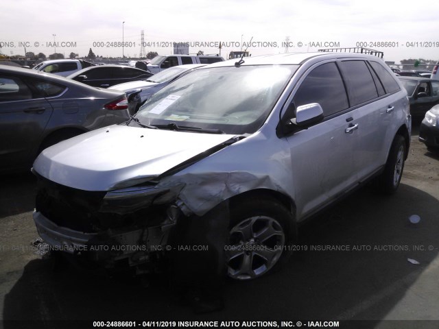 2FMDK3JC6BBA88250 - 2011 FORD EDGE SEL SILVER photo 2