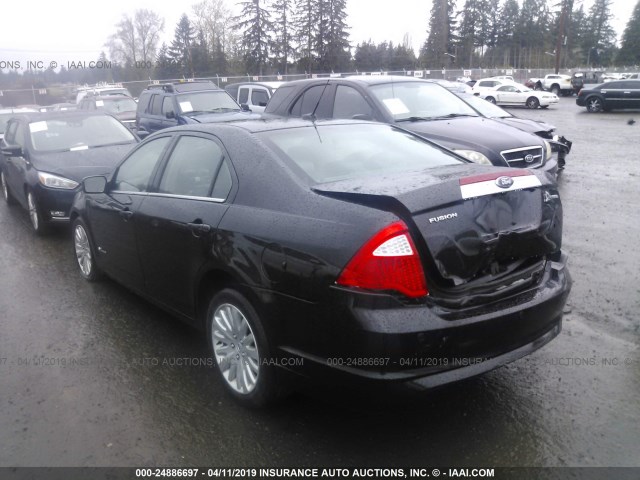 3FADP0L39AR305569 - 2010 FORD FUSION HYBRID BLACK photo 3