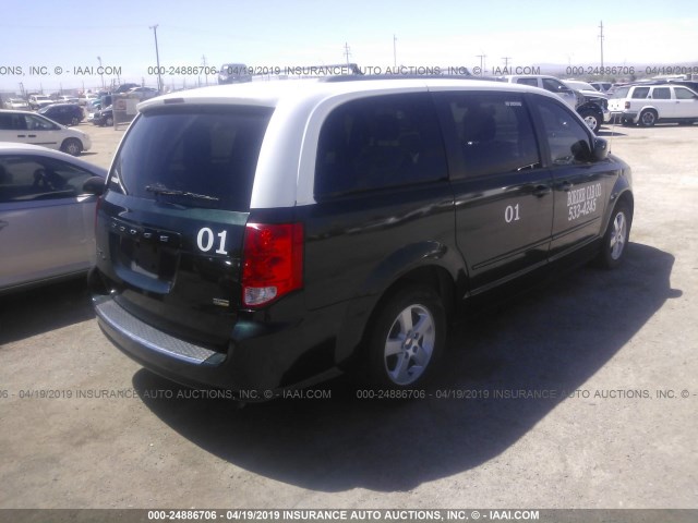 2C4RDGCG0CR201548 - 2012 DODGE GRAND CARAVAN SXT GREEN photo 4