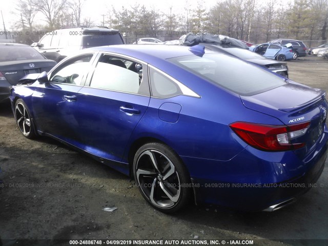 1HGCV1F30JA086090 - 2018 HONDA ACCORD SPORT BLUE photo 3