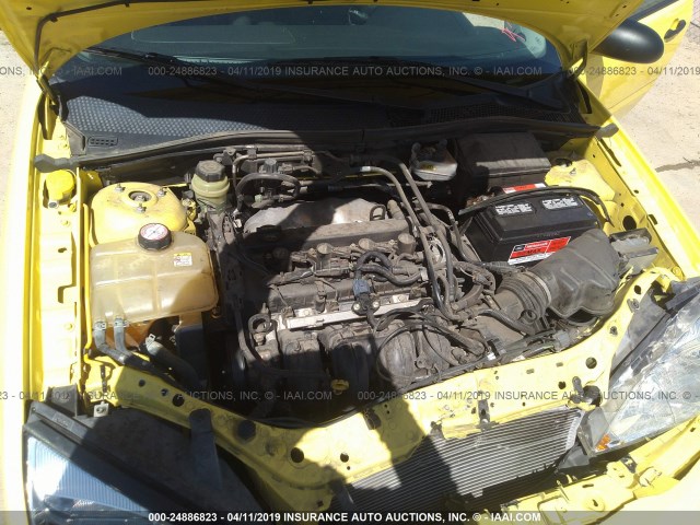 3FAFP31N55R123551 - 2005 FORD FOCUS ZX3 YELLOW photo 10