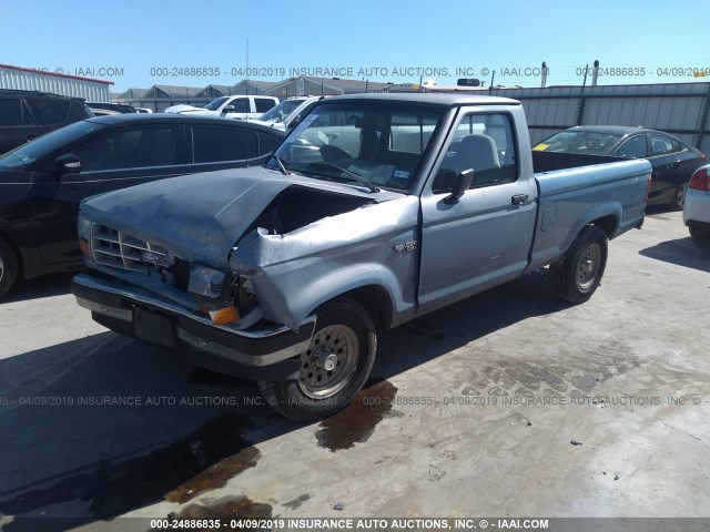 1FTCR10A2MUD54912 - 1991 FORD RANGER BLUE photo 2
