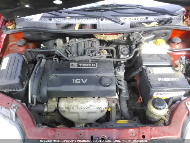 KL1TD52665B284558 - 2005 CHEVROLET AVEO LS RED photo 10