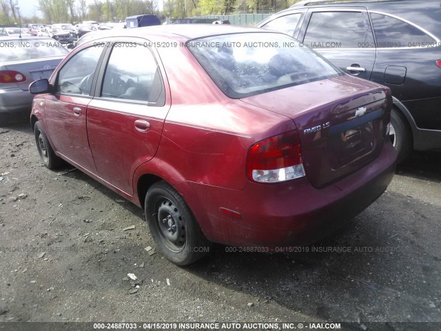 KL1TD52665B284558 - 2005 CHEVROLET AVEO LS RED photo 3