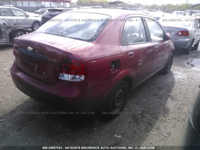 KL1TD52665B284558 - 2005 CHEVROLET AVEO LS RED photo 4