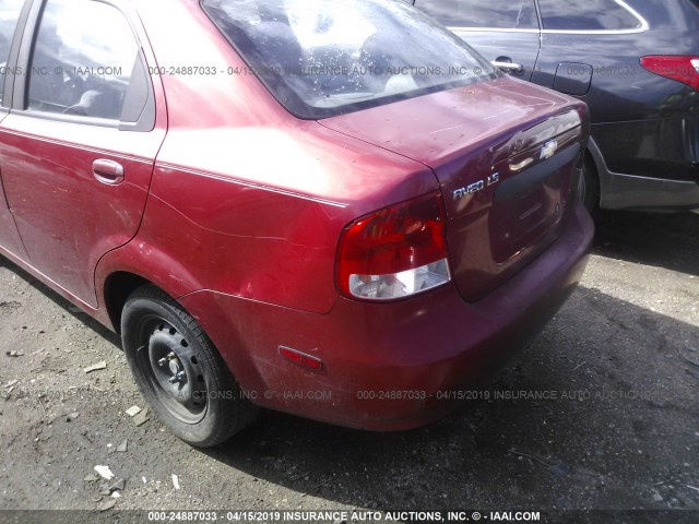 KL1TD52665B284558 - 2005 CHEVROLET AVEO LS RED photo 6