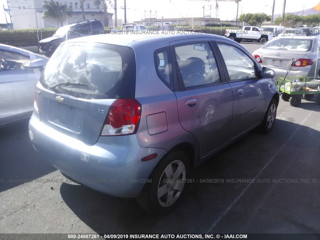 KL1TD666X7B786668 - 2007 CHEVROLET AVEO LS BLUE photo 4