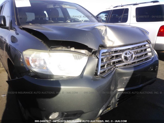 JTEES42A482059495 - 2008 TOYOTA HIGHLANDER LIMITED GRAY photo 6