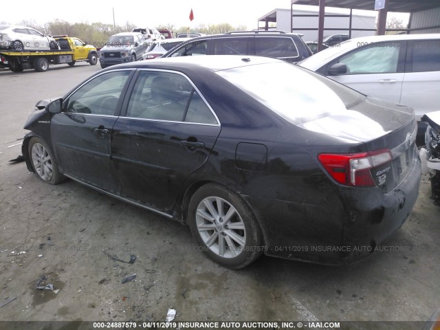 4T1BD1FK7CU051788 - 2012 TOYOTA CAMRY HYBRID/LE/XLE BLACK photo 3