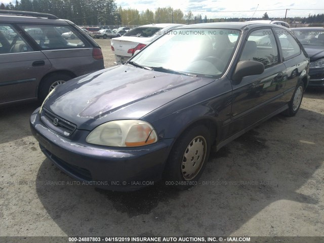 2HGEJ644XVH120430 - 1997 HONDA CIVIC DX BLUE photo 2