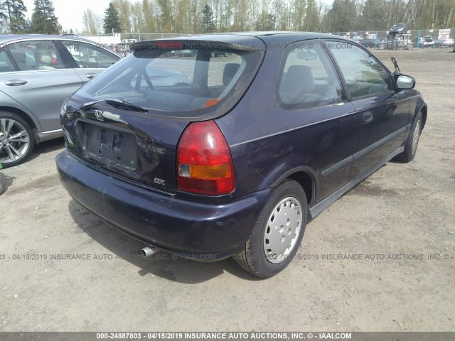 2HGEJ644XVH120430 - 1997 HONDA CIVIC DX BLUE photo 4