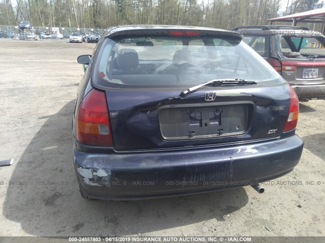 2HGEJ644XVH120430 - 1997 HONDA CIVIC DX BLUE photo 6