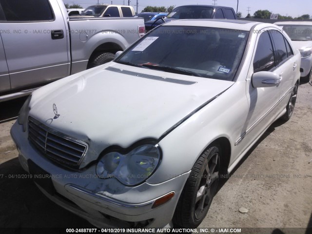 WDBRF52H77F919439 - 2007 MERCEDES-BENZ C 230 WHITE photo 2