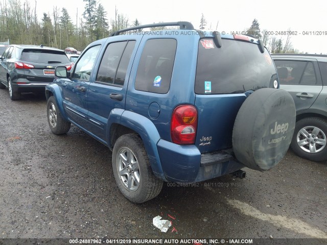 1J4GL58K73W529076 - 2003 JEEP LIBERTY LIMITED BLUE photo 3