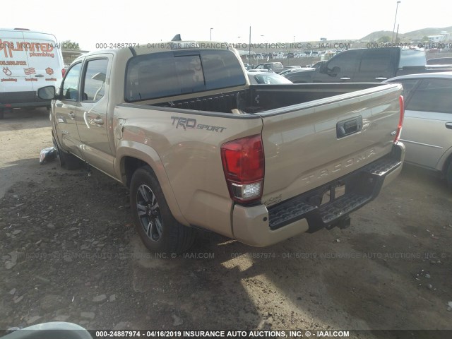 3TMAZ5CN1HM036044 - 2017 TOYOTA TACOMA DBL CAB/SR5/TRD SPORT/OR TAN photo 3