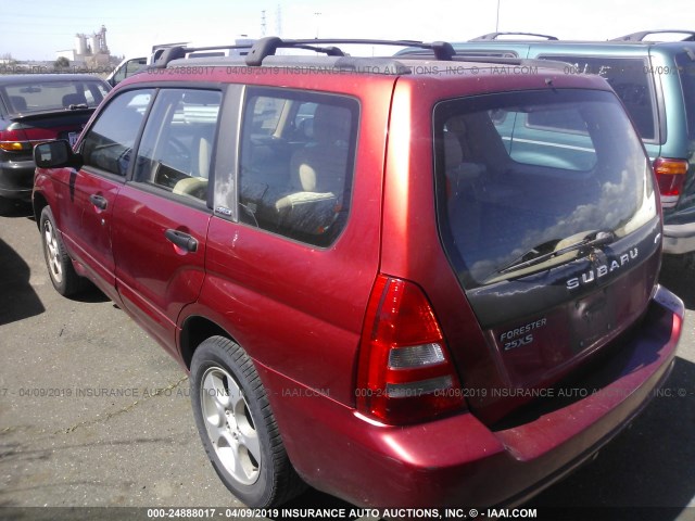 JF1SG65623G744012 - 2003 SUBARU FORESTER 2.5XS RED photo 3