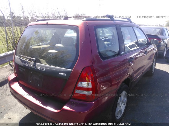 JF1SG65623G744012 - 2003 SUBARU FORESTER 2.5XS RED photo 4