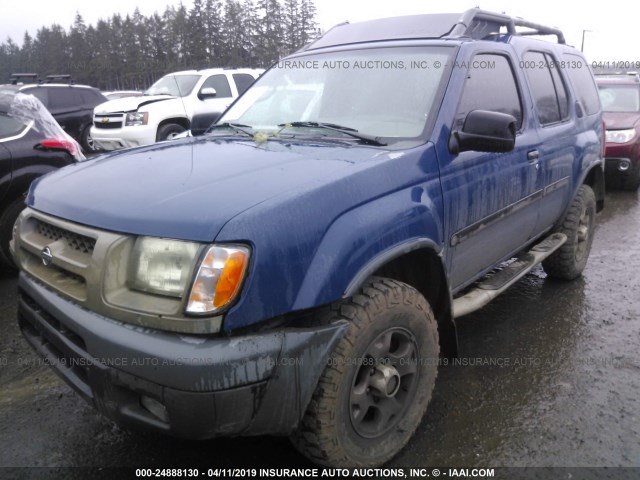 5N1ED28Y01C556272 - 2001 NISSAN XTERRA XE/SE BLUE photo 2