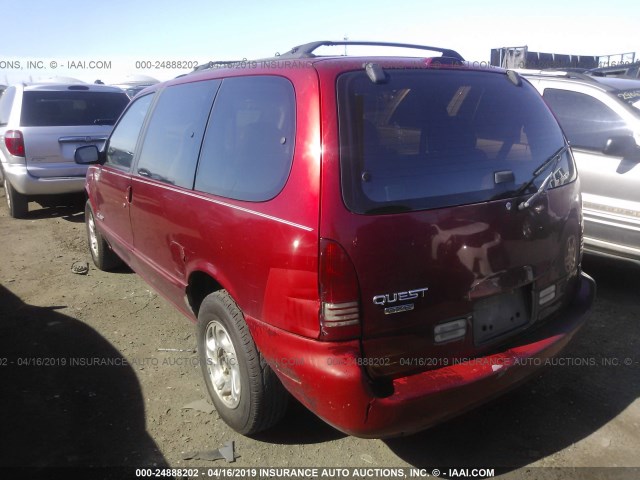 4N2DN1119VD813849 - 1997 NISSAN QUEST XE/GXE BURGUNDY photo 3