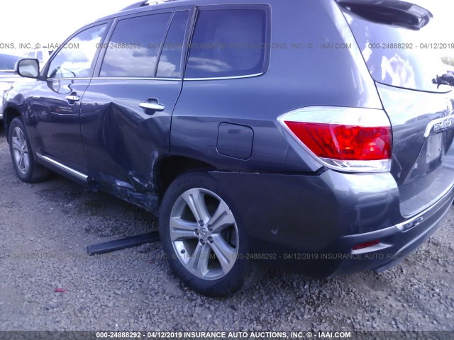 5TDYK3EH6DS113449 - 2013 TOYOTA HIGHLANDER LIMITED GRAY photo 6