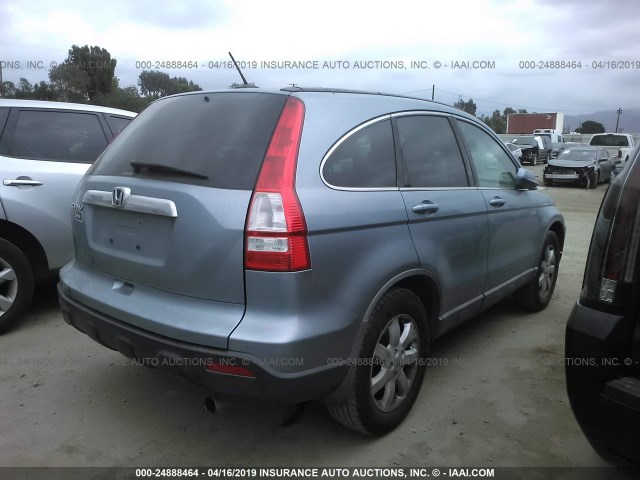 5J6RE48798L046917 - 2008 HONDA CR-V EXL BLUE photo 4