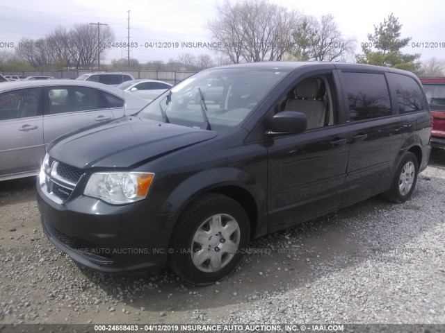 2C4RDGBG8CR204182 - 2012 DODGE GRAND CARAVAN SE BLACK photo 2