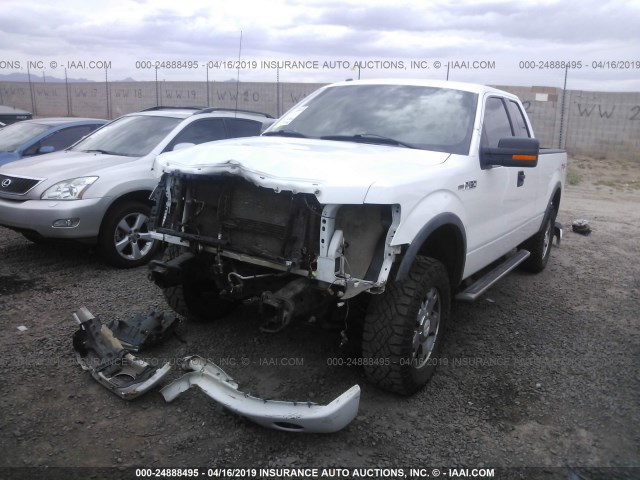 1FTFX1EV9AKE47643 - 2010 FORD F150 SUPER CAB WHITE photo 2