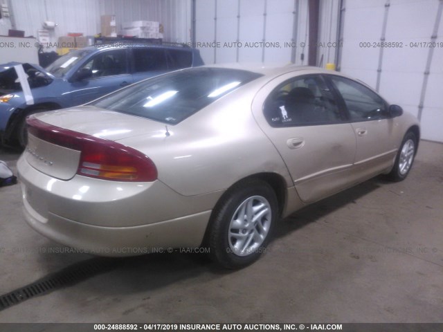 2B3HD46R91H697820 - 2001 DODGE INTREPID SE GOLD photo 4