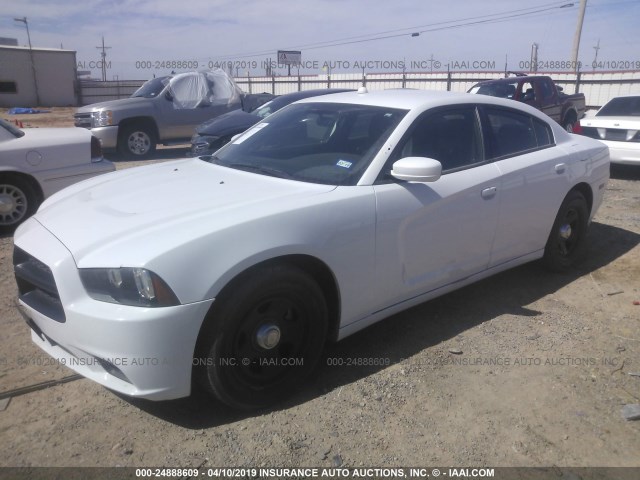 2C3CDXAT3CH226668 - 2012 DODGE CHARGER POLICE WHITE photo 2