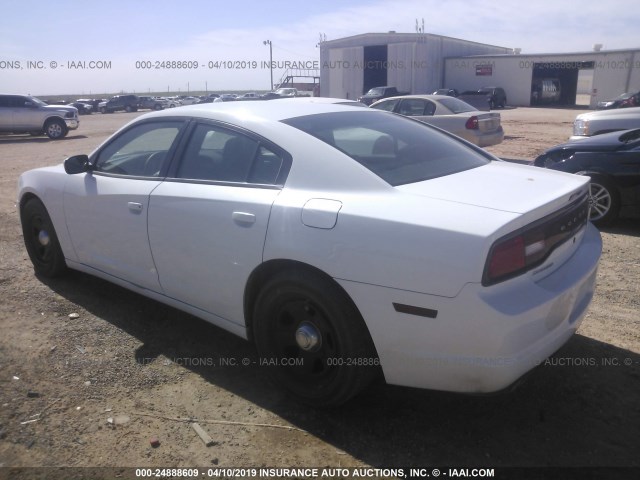 2C3CDXAT3CH226668 - 2012 DODGE CHARGER POLICE WHITE photo 3