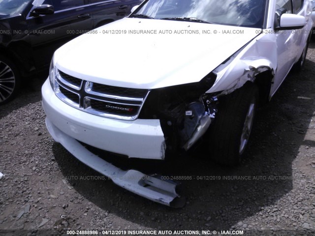 1C3CDZCB4CN272372 - 2012 DODGE AVENGER SXT WHITE photo 6