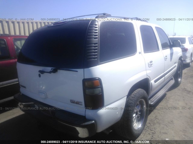 1GKEC13T45R113109 - 2005 GMC YUKON WHITE photo 4