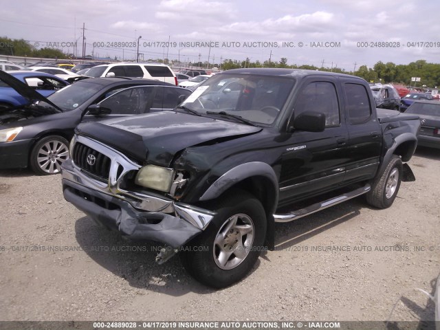 5TEGN92N72Z019936 - 2002 TOYOTA TACOMA DOUBLE CAB PRERUNNER GREEN photo 2