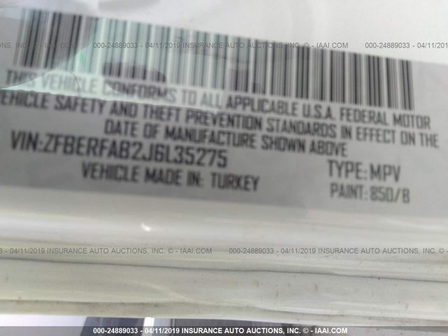 ZFBERFAB2J6L35275 - 2018 RAM PROMASTER CITY  白色 照片 9