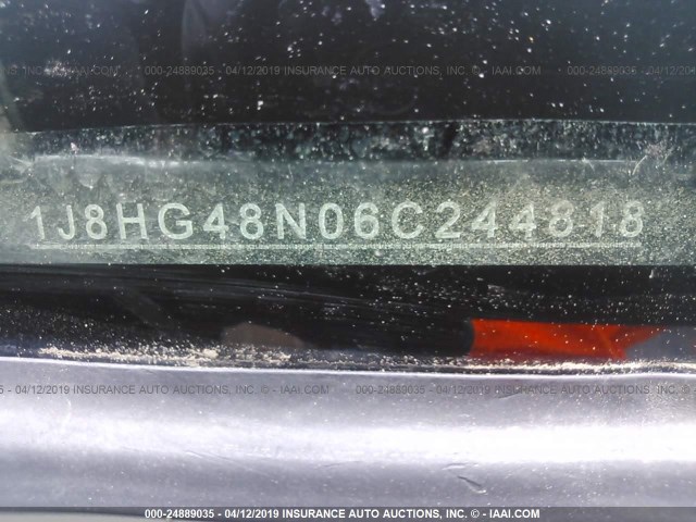 1J8HG48N06C244818 - 2006 JEEP COMMANDER BLACK photo 9