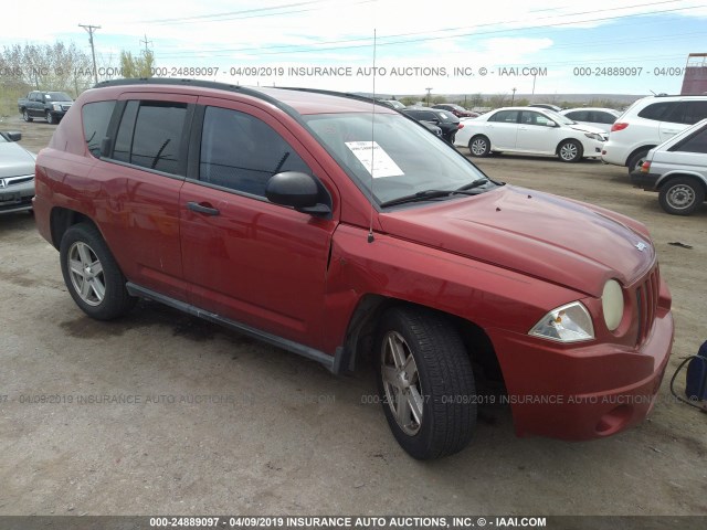 1J8FT47W57D225657 - 2007 JEEP COMPASS RED photo 1
