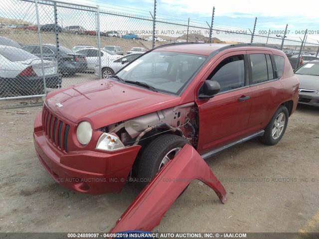 1J8FT47W57D225657 - 2007 JEEP COMPASS RED photo 2