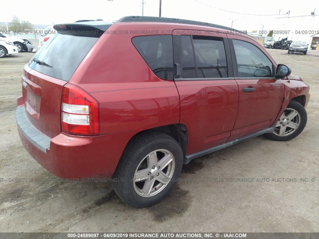 1J8FT47W57D225657 - 2007 JEEP COMPASS RED photo 4