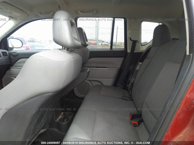 1J8FT47W57D225657 - 2007 JEEP COMPASS RED photo 8