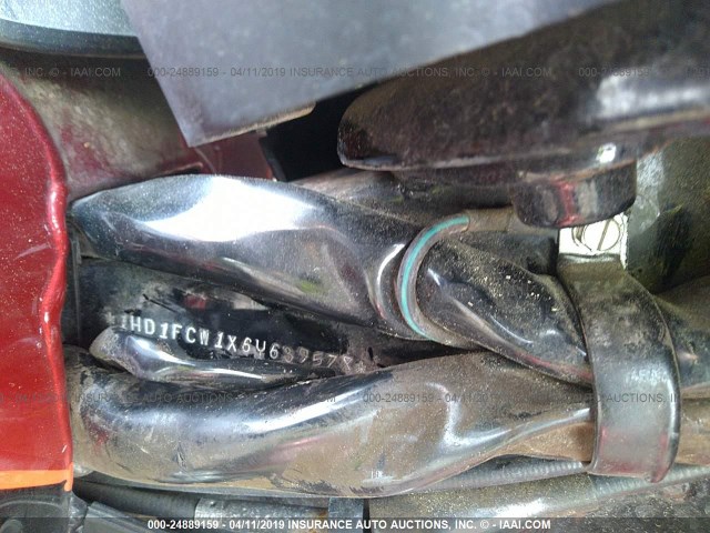 1HD1FCW1X6Y639578 - 2006 HARLEY-DAVIDSON FLHTCUI RED photo 10